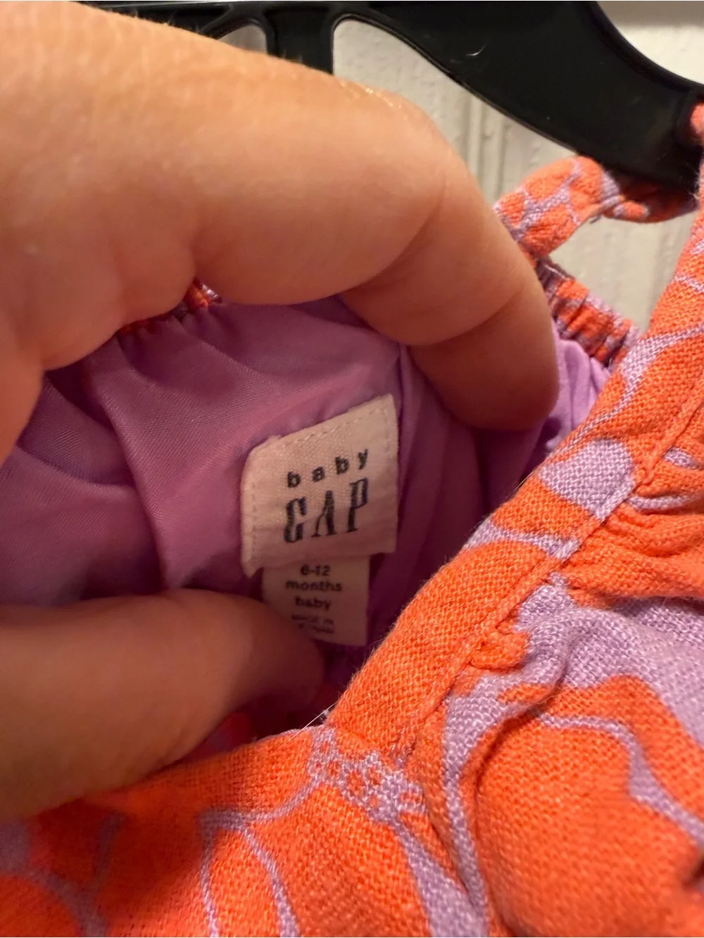 GAP Coral and Lavender Floral Baby Romper